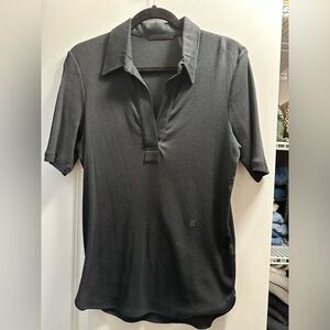 Helmet Lang Ribbed V neck polo